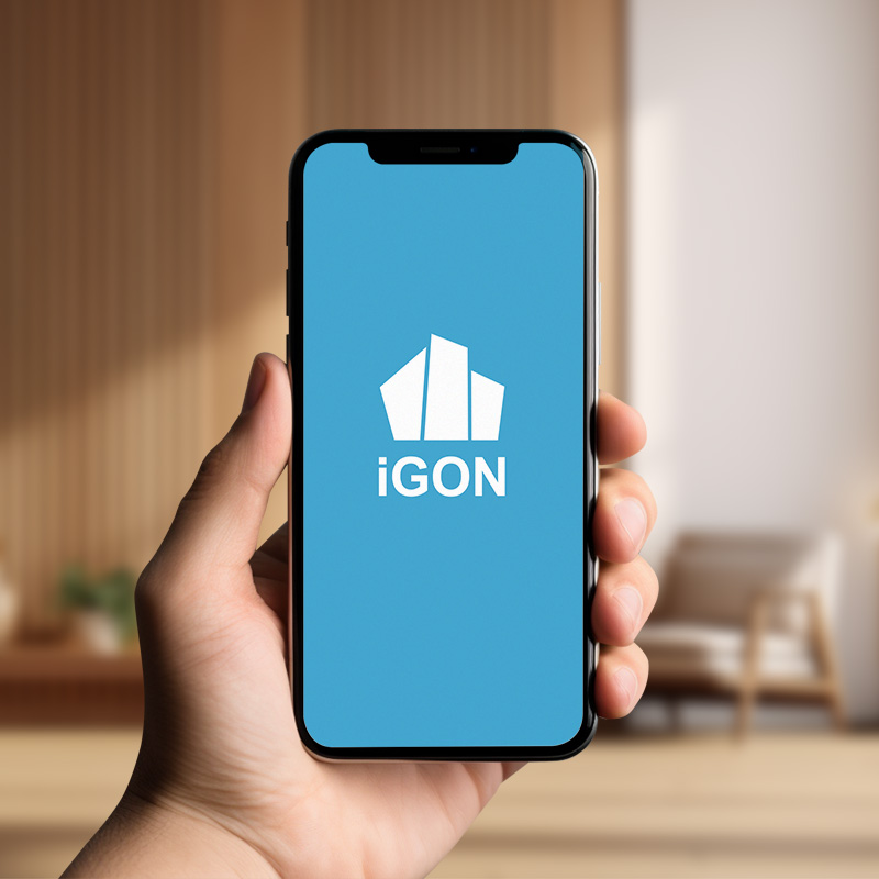 smartphone com logo iGON